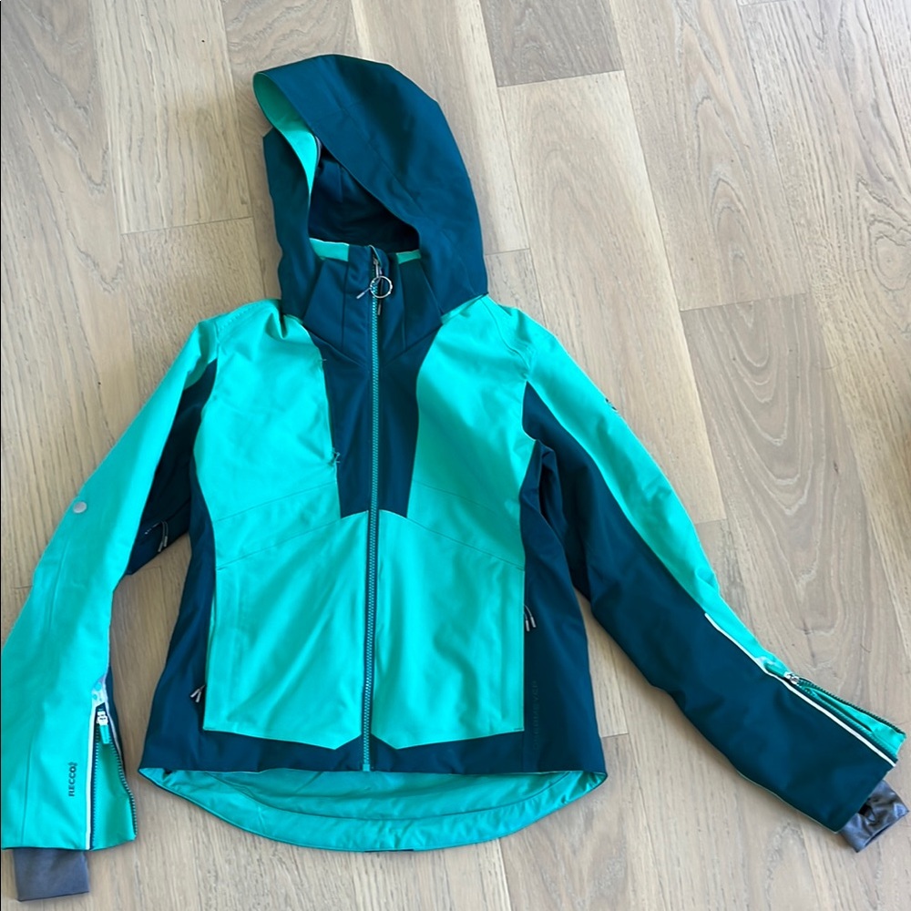 Obermeyer Women's Ski Jacket - Teal and Dark Green